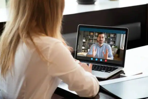 image of woman attending online mediation Barrow-in-Furness speak to our team today!